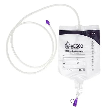 ENFit® Drainage Bag with Tubing and Hanger