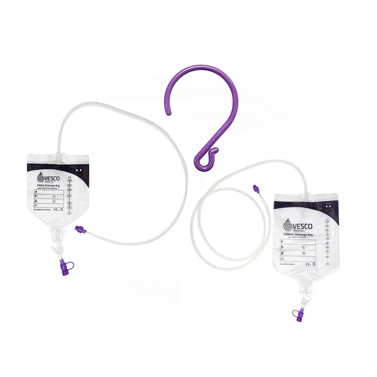 ENFit Drainage Bag with Tubing and Hanger