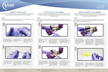 RxCrush Pill Crusher Instruction Sheet - Mulilingual