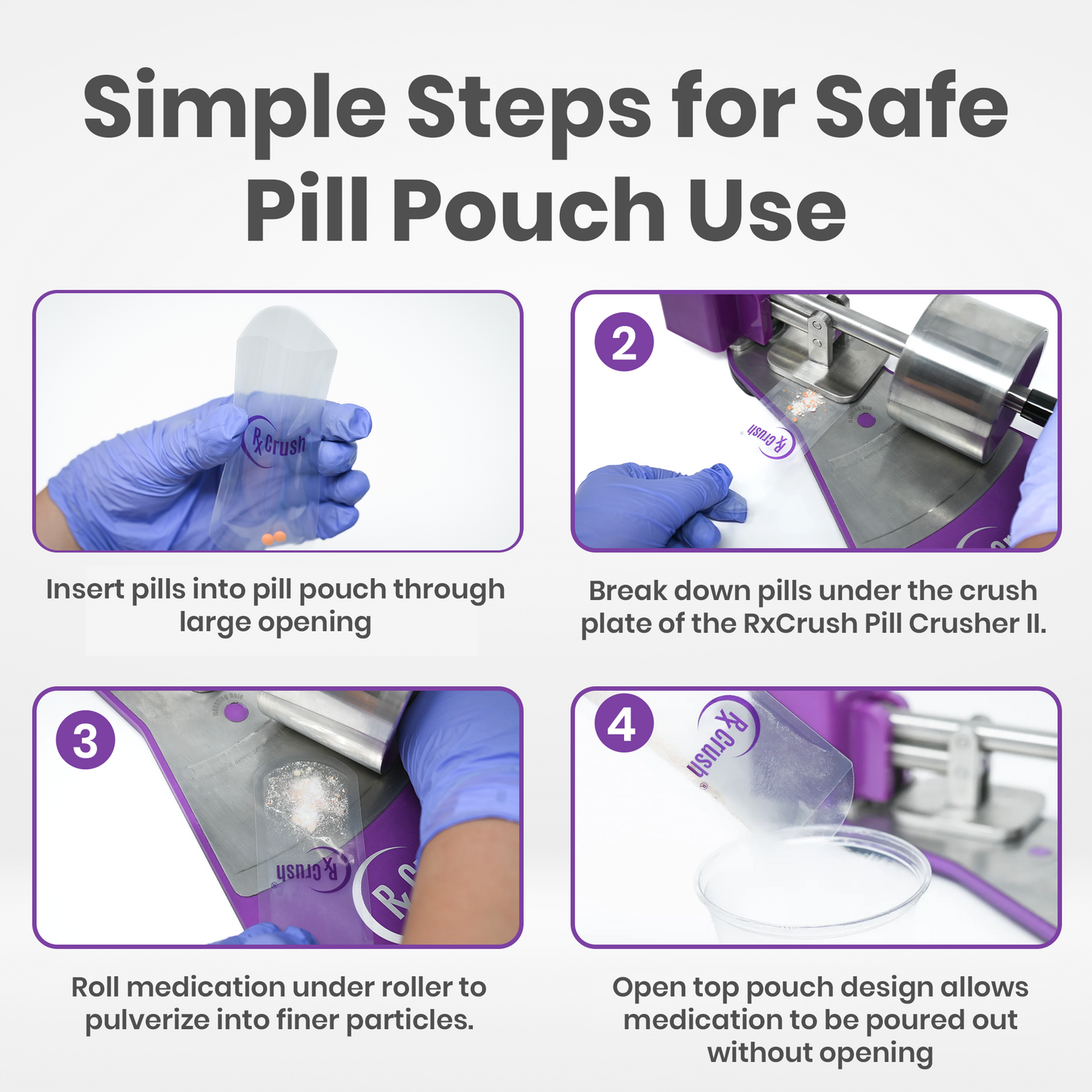 RxCrush Pill Pouch - 2"x4" - Open