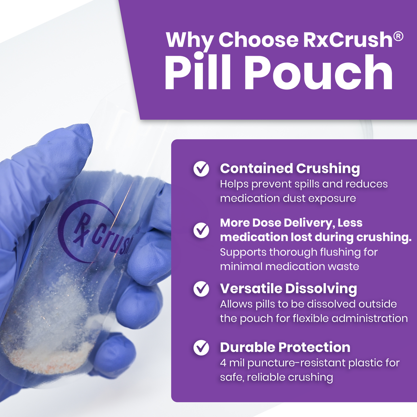 RxCrush Pill Pouch - 2"x4" - Open