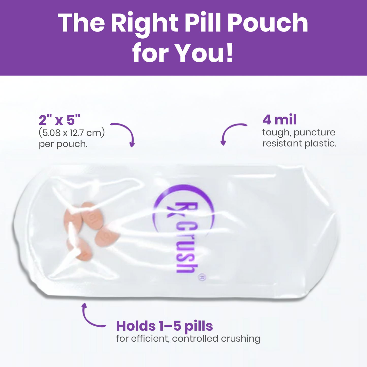 RxCrush Pill Pouch - 2"x4" - Open